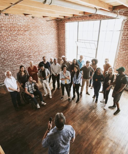 Diverse people in a workshop